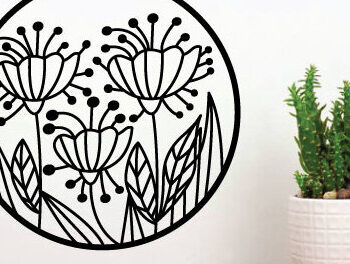 Intra απο ξύλο plywood  Χρώμα wenge 3mm-4mm πάχος - Λίμα κοπής με λέιζερ λουλουδιών, διακόσμηση τοίχου Δίασταση 40x50 cm INTRAFABR-75083310 - Image 1