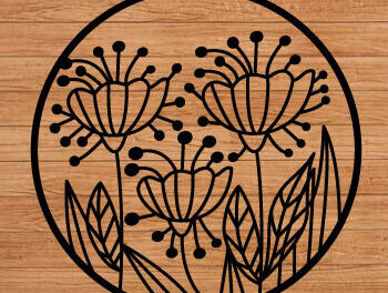 Intra απο ξύλο plywood  Χρώμα wenge 3mm-4mm πάχος - Λίμα κοπής με λέιζερ λουλουδιών, διακόσμηση τοίχου Δίασταση 40x50 cm INTRAFABR-75083310 - Image 2