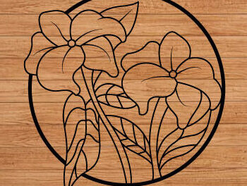 Intra απο ξύλο plywood  Χρώμα wenge 3mm-4mm πάχος - Λίμα κοπής με λέιζερ λουλουδιών, διακόσμηση τοίχου Δίασταση 40x50 cm INTRAFABR-75083238 - Image 2