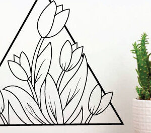 Intra απο ξύλο plywood  Χρώμα wenge 3mm-4mm πάχος - Λίμα κοπής με λέιζερ λουλουδιών, διακόσμηση τοίχου Δίασταση 40x50 cm INTRAFABR-104778395