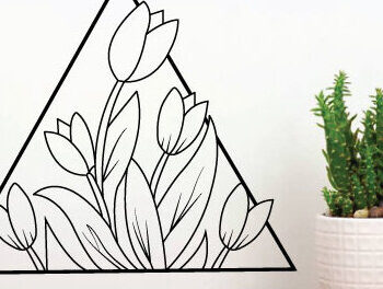 Intra απο ξύλο plywood  Χρώμα wenge 3mm-4mm πάχος - Λίμα κοπής με λέιζερ λουλουδιών, διακόσμηση τοίχου Δίασταση 40x50 cm INTRAFABR-104778395 - Image 1