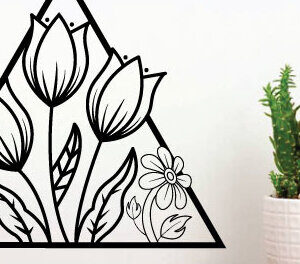 Intra απο ξύλο plywood  Χρώμα wenge 3mm-4mm πάχος - κοπής με λέιζερ λουλουδιών, τέχνη διακόσμησης τοίχου Δίασταση 40x50 cm INTRAFABR-103776941