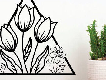 Intra απο ξύλο plywood  Χρώμα wenge 3mm-4mm πάχος - κοπής με λέιζερ λουλουδιών, τέχνη διακόσμησης τοίχου Δίασταση 40x50 cm INTRAFABR-103776941 - Image 1