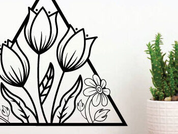 Intra απο ξύλο plywood  Χρώμα wenge 3mm-4mm πάχος - Πακέτο τέχνης τοίχου με λουλούδια κομμένα με λέιζερ Δίασταση 40x50 cm INTRAFABR-103776993 - Image 3