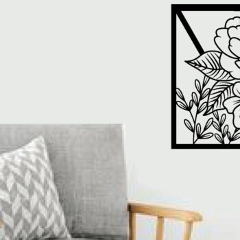 Intra απο ξύλο plywood  Χρώμα wenge 3mm-4mm πάχος - Flower Laser Κοπή ών Τέχνης Τοίχων Δίασταση 40x50 cm INTRAFABR-103777061 - Image 1