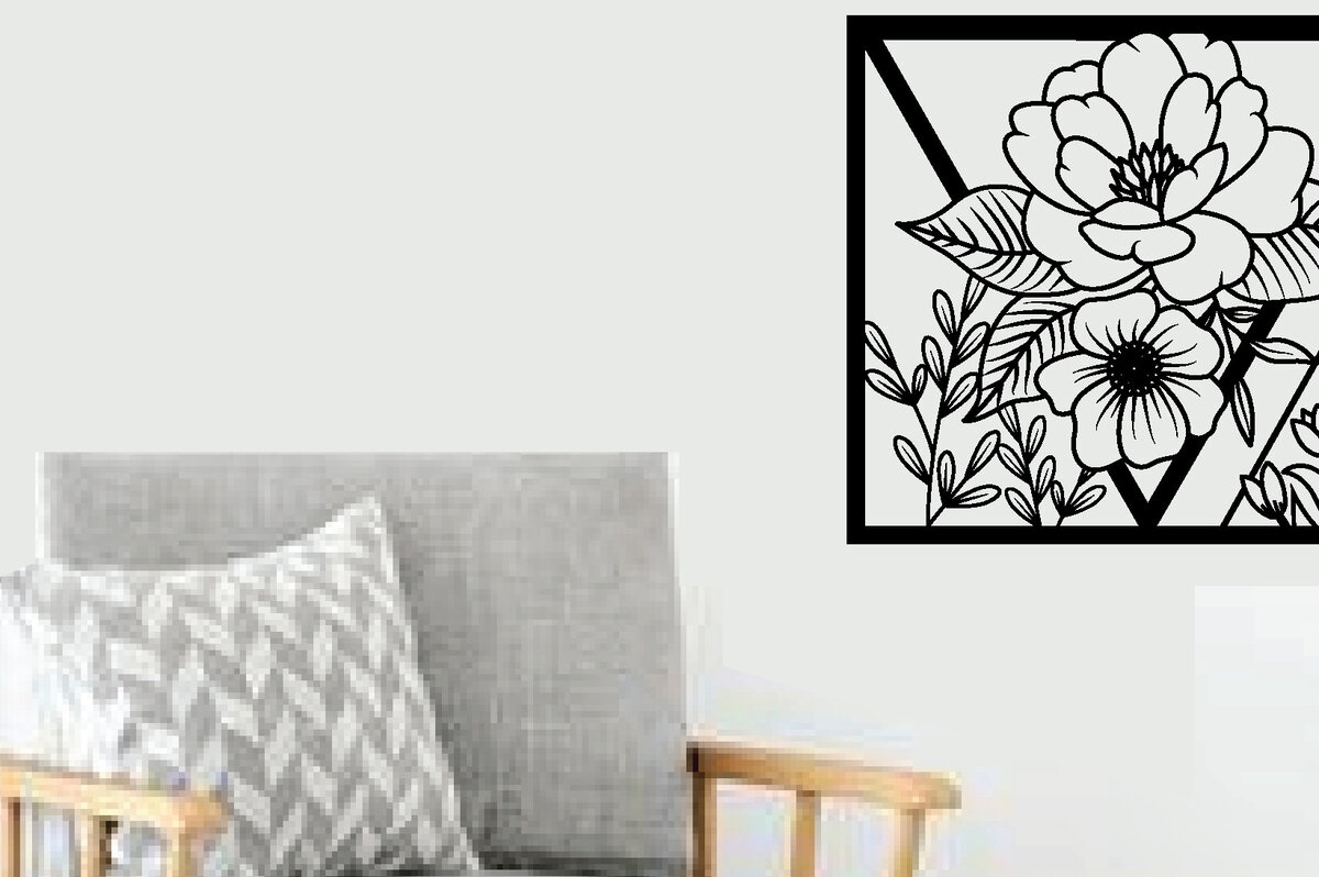 Intra απο ξύλο plywood  Χρώμα wenge 3mm-4mm πάχος - Flower Laser Κοπή ών Τέχνης Τοίχων Δίασταση 40x50 cm INTRAFABR-103777061