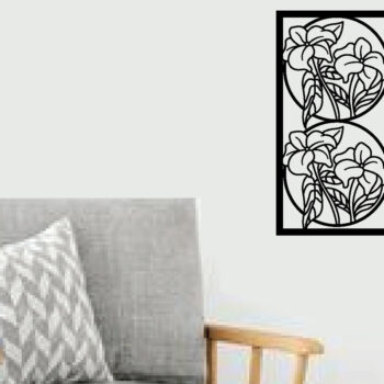 Intra απο ξύλο plywood  Χρώμα wenge 3mm-4mm πάχος - Flower Laser Κοπή ών Τέχνης Τοίχων Δίασταση 40x50 cm INTRAFABR-103064282 - Image 1