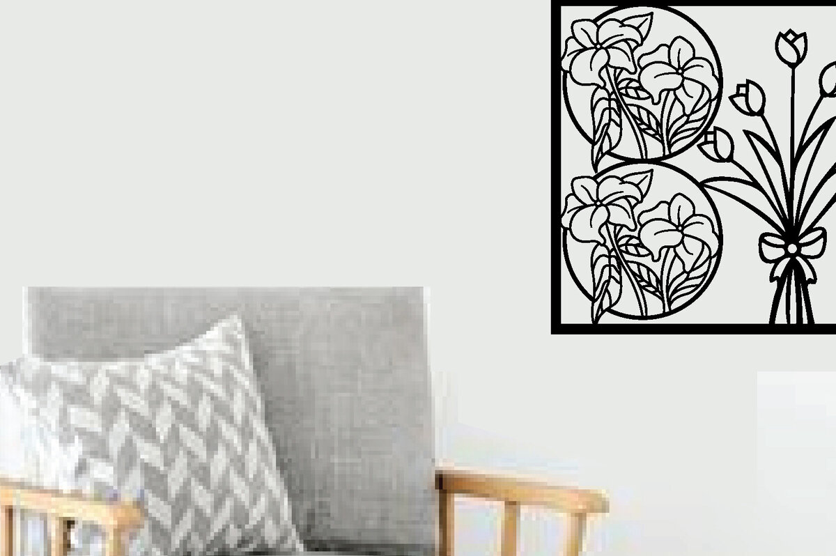 Intra απο ξύλο plywood  Χρώμα wenge 3mm-4mm πάχος - Flower Laser Κοπή ών Τέχνης Τοίχων Δίασταση 40x50 cm INTRAFABR-115872757