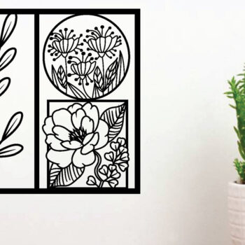 Intra απο ξύλο plywood  Χρώμα wenge 3mm-4mm πάχος - Flower Laser Κοπή ών Τέχνης Τοίχων Δίασταση 40x50 cm INTRAFABR-61936201 - Image 2