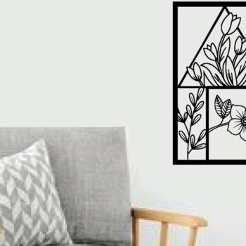 Intra απο ξύλο plywood  Χρώμα wenge 3mm-4mm πάχος - Flower Laser Κοπή ών Τέχνης Τοίχων Δίασταση 40x50 cm INTRAFABR-61936214 - Image 1