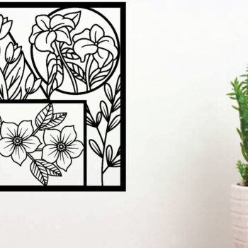 Intra απο ξύλο plywood  Χρώμα wenge 3mm-4mm πάχος - Flower Laser Κοπή ών Τέχνης Τοίχων Δίασταση 40x50 cm INTRAFABR-61936214 - Image 2