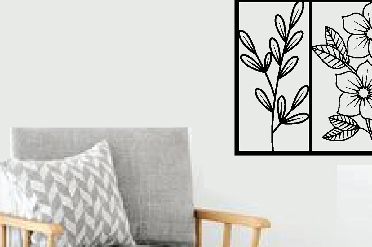 Intra απο ξύλο plywood  Χρώμα wenge 3mm-4mm πάχος - Flower Laser Κοπή ών Τέχνης Τοίχων Δίασταση 40x50 cm INTRAFABR-109409950