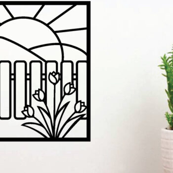 Intra απο ξύλο plywood Χρώμα wenge 3mm-4mm πάχος - Flower Laser Κοπή ών Τέχνης Τοίχων Δίασταση 40x50 cm INTRAFABR-109410041 - Image 2