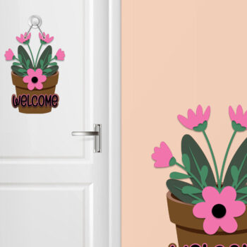 Intra απο ξύλο plywood  Χρώμα wenge 3mm-4mm πάχος - Πινακίδα πόρτας με στρώσεις λουλουδιών - Eps Ai Δίασταση 30x20 cm INTRAFABR-70106020 - Image 1