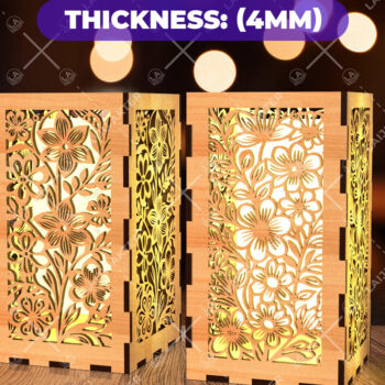 Intra απο ξύλο plywood Χρώμα wenge 3mm-4mm πάχος - Φύλλα λουλουδιών Κηροπήκτης 01 Δίασταση 20x20 cm INTRAFABR-75369402 - Image 2