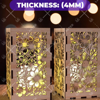 Intra απο ξύλο plywood Χρώμα wenge 3mm-4mm πάχος - Φύλλα λουλουδιών Κηροπήκτης 02 Δίασταση 20x20 cm INTRAFABR-75369407 - Image 1