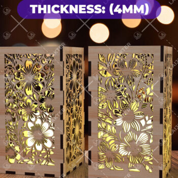 Intra απο ξύλο plywood Χρώμα wenge 3mm-4mm πάχος - Φύλλα λουλουδιών Κηροπήκτης 02 Δίασταση 20x20 cm INTRAFABR-75369407 - Image 2