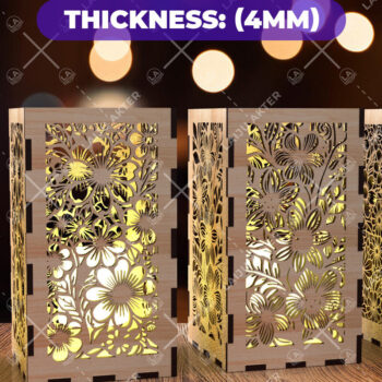 Intra απο ξύλο plywood Χρώμα wenge 3mm-4mm πάχος - Φύλλα λουλουδιών Κηροπήκτης 02 Δίασταση 20x20 cm INTRAFABR-75369407 - Image 3