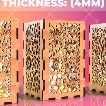 Intra απο ξύλο plywood Χρώμα wenge 3mm-4mm πάχος - Φύλλα λουλουδιών Κηροπήκτης 03 Δίασταση 20x20 cm INTRAFABR-84100007 - Image 1