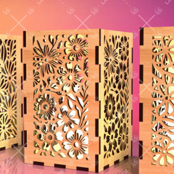 Intra απο ξύλο plywood Χρώμα wenge 3mm-4mm πάχος - Φύλλα λουλουδιών Κηροπήκτης 03 Δίασταση 20x20 cm INTRAFABR-84100007 - Image 3