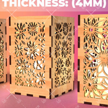 Intra απο ξύλο plywood Χρώμα wenge 3mm-4mm πάχος - Φύλλα λουλουδιών Κηροπήγιο 04 Δίασταση 20x20 cm INTRAFABR-84665488 - Image 1