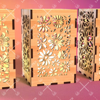 Intra απο ξύλο plywood Χρώμα wenge 3mm-4mm πάχος - Φύλλα λουλουδιών Κηροπήγιο 04 Δίασταση 20x20 cm INTRAFABR-84665488 - Image 2