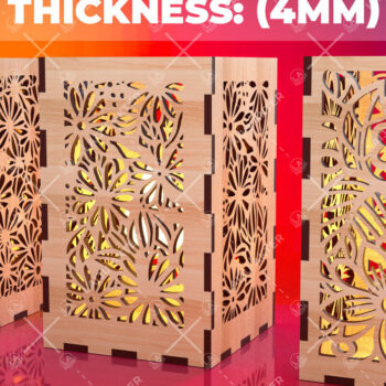 Intra απο ξύλο plywood Χρώμα wenge 3mm-4mm πάχος - Φύλλα λουλουδιών Κηροπήκτης 07 Δίασταση 20x20 cm INTRAFABR-84215761 - Image 1