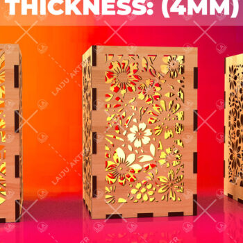 Intra απο ξύλο plywood Χρώμα wenge 3mm-4mm πάχος - Φύλλα λουλουδιών Κηροπήκτης 08 Δίασταση 20x20 cm INTRAFABR-68553887 - Image 1