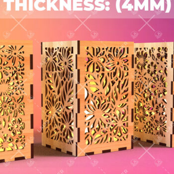 Intra απο ξύλο plywood Χρώμα wenge 3mm-4mm πάχος - Φύλλα λουλουδιών Κηροπήγιο 09 Δίασταση 20x20 cm INTRAFABR-84216124 - Image 1