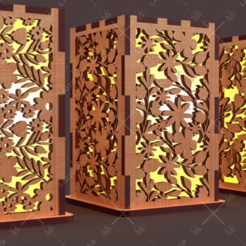 Intra απο ξύλο plywood Χρώμα wenge 3mm-4mm πάχος - Φύλλα λουλουδιών Κηροπήγιο κομμένο με λέιζερ Δίασταση 20x20 cm INTRAFABR-68553892 - Image 2