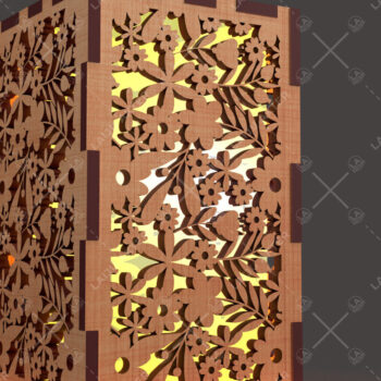 Intra απο ξύλο plywood Χρώμα wenge 3mm-4mm πάχος - Φύλλα λουλουδιών Κηροπήγιο κομμένο με λέιζερ Δίασταση 20x20 cm INTRAFABR-68553892 - Image 3