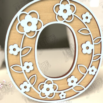 Intra απο ξύλο plywood  Χρώμα wenge 3mm-4mm πάχος - Γράμματα λουλουδιών | Alphabet | Floral Design Δίασταση 30x20 cm INTRAFABR-75369391 - Image 1