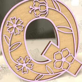 Intra απο ξύλο plywood Χρώμα wenge 3mm-4mm πάχος - Γράμματα λουλουδιών | Alphabet | Floral Design Δίασταση 30x20 cm INTRAFABR-108872016 - Image 1