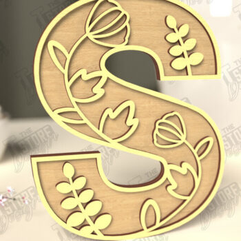 Intra απο ξύλο plywood Χρώμα wenge 3mm-4mm πάχος - Γράμματα λουλουδιών | Alphabet | Floral Design Δίασταση 30x20 cm INTRAFABR-108872029 - Image 1