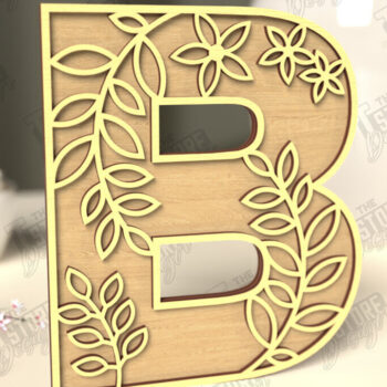 Intra απο ξύλο plywood Χρώμα wenge 3mm-4mm πάχος - Γράμματα λουλουδιών | Alphabet | Floral Design Δίασταση 30x20 cm INTRAFABR-108872038 - Image 1