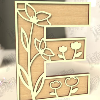 Intra απο ξύλο plywood Χρώμα wenge 3mm-4mm πάχος - Γράμματα λουλουδιών | Alphabet | Floral Design Δίασταση 30x20 cm INTRAFABR-47729670 - Image 1