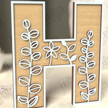 Intra απο ξύλο plywood Χρώμα wenge 3mm-4mm πάχος - Γράμματα λουλουδιών | Alphabet | Floral Design Δίασταση 30x20 cm INTRAFABR-45795142 - Image 1