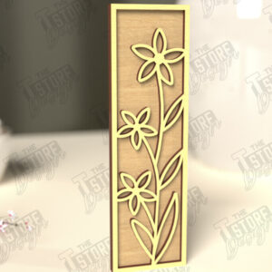 Intra απο ξύλο plywood  Χρώμα wenge 3mm-4mm πάχος - Γράμματα λουλουδιών | Alphabet | Floral Design Δίασταση 30x20 cm INTRAFABR-47729978