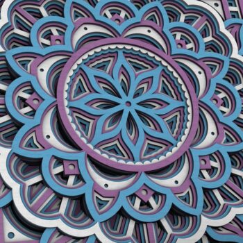 Intra απο ξύλο plywood  Χρώμα wenge 3mm-4mm πάχος - Flower Mandala , Layered Mandala Δίασταση 30x30 cm INTRAFABR-46982141 - Image 3