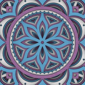 Intra απο ξύλο plywood  Χρώμα wenge 3mm-4mm πάχος - Flower Mandala , Layered Mandala Δίασταση 30x30 cm INTRAFABR-46982141 - Image 8