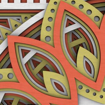 Intra απο ξύλο plywood  Χρώμα wenge 3mm-4mm πάχος - Flower Mandala , Layered Mandala Δίασταση 30x30 cm INTRAFABR-45794773 - Image 7