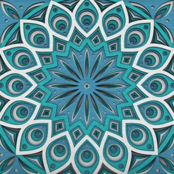 Intra απο ξύλο plywood  Χρώμα wenge 3mm-4mm πάχος - Flower Mandala , Layered Mandala Δίασταση 30x30 cm INTRAFABR-61936188 - Image 1