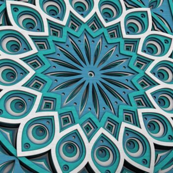 Intra απο ξύλο plywood  Χρώμα wenge 3mm-4mm πάχος - Flower Mandala , Layered Mandala Δίασταση 30x30 cm INTRAFABR-61936188 - Image 3