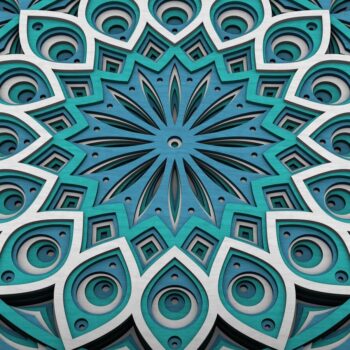 Intra απο ξύλο plywood  Χρώμα wenge 3mm-4mm πάχος - Flower Mandala , Layered Mandala Δίασταση 30x30 cm INTRAFABR-61936188 - Image 4