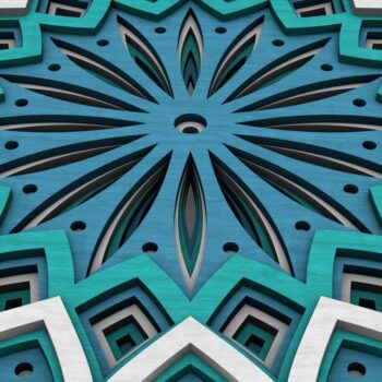 Intra απο ξύλο plywood  Χρώμα wenge 3mm-4mm πάχος - Flower Mandala , Layered Mandala Δίασταση 30x30 cm INTRAFABR-61936188 - Image 5