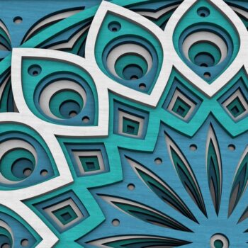 Intra απο ξύλο plywood  Χρώμα wenge 3mm-4mm πάχος - Flower Mandala , Layered Mandala Δίασταση 30x30 cm INTRAFABR-61936188 - Image 6