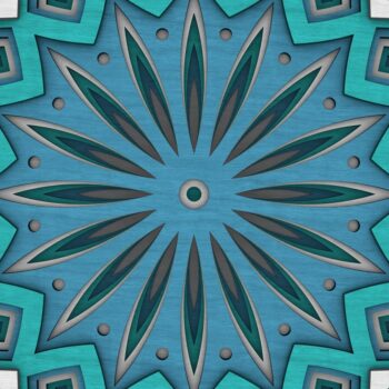 Intra απο ξύλο plywood  Χρώμα wenge 3mm-4mm πάχος - Flower Mandala , Layered Mandala Δίασταση 30x30 cm INTRAFABR-61936188 - Image 9