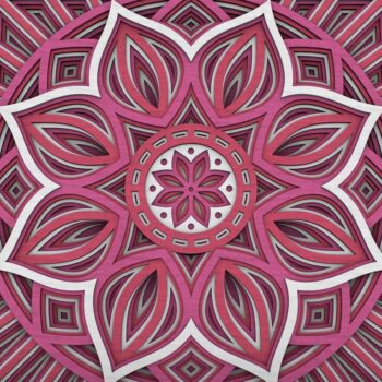 Intra απο ξύλο plywood  Χρώμα wenge 3mm-4mm πάχος - Flower Mandala , Layered Mandala Δίασταση 30x30 cm INTRAFABR-37466605 - Image 1