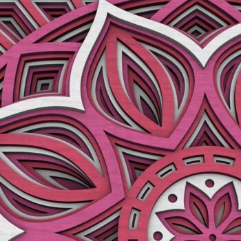 Intra απο ξύλο plywood  Χρώμα wenge 3mm-4mm πάχος - Flower Mandala , Layered Mandala Δίασταση 30x30 cm INTRAFABR-37466605 - Image 6