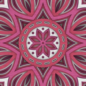 Intra απο ξύλο plywood  Χρώμα wenge 3mm-4mm πάχος - Flower Mandala , Layered Mandala Δίασταση 30x30 cm INTRAFABR-37466605 - Image 8